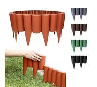 GARDENIX 2,5m Bordure de jardin rebord de jardin palisade pelouse parterre Aspect bois terracotta