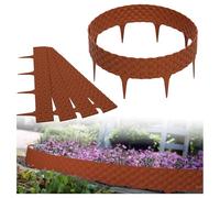 GARDENIX 3,2m Bordure de Jardin Rebord de Jardin Palisade pelouse Parterre Aspect Rattan Terracotta