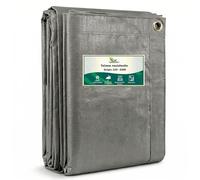 GARDENIX Bâche de Protection Multi-usages Gris 120 g/m² (3 m x 3 m)
