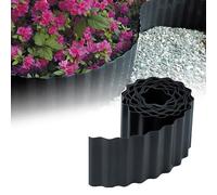 GARDENIX Bordure de Lit Ondulé Bordure de Parterre de Fleurs Bordure de Lit en Plastique Longueur 9 m, Hauteur 25 cm, Anthracite