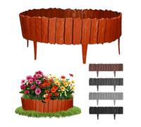 GARDENIX Bordure de Parterre, de 2,3 m, Aspect Bois, Bordure de pelouse, palissade de Jardin, clôture de Jardin (Marron Clair)