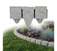 GARDENIX Bordure de pelouse, 2,4 m, Aspect Granit, Gris, 10 x 10 x 10 cm, Bordure de Parterre en Plastique, clôture de Jardin, Bordure de Parterre de Fleurs