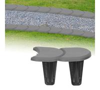 GARDENIX Bordure de pelouse en Plastique de 3,8 m - 24 modules - Grise - Bordure de Jardin - Bordure de Parterre - Bordure Flexible - Bordure de Parterre - Bordure de Jardin
