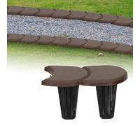 GARDENIX Bordure de pelouse en Plastique de 3,8 m - 24 modules - Marron - Bordure de Jardin - Bordure de Parterre - Bordure Flexible - Bordure de Parterre - Bordure de Jardin
