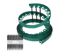 GARDENIX Bordure de pelouse en Plastique LineBORDER Flexible, 20 ancrages au Sol, Longueur 10m, Hauteur 4cm, Vert