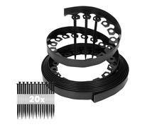 GARDENIX Bordure de pelouse en Plastique LineBORDER Flexible, 20 ancrages au Sol, Longueur 10m, Hauteur 4cm, Noir