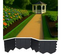 GARDENIX Bordure de pelouse Facile à Installer - en Plastique Anthracite - 5,15 m - sans Creuser - Bordure de Parterre en Plastique recyclé - Flexible et Durable - Fabriquée dans l'UE