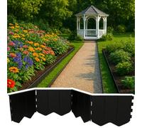 GARDENIX Bordure de pelouse facile à installer en plastique noir 10,3 m - Bordure de parterre sans creuser - Bordure de parterre en plastique recyclé - Flexible et durable - Fabriquée dans l'UE
