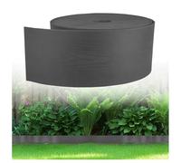 GARDENIX Bordure de pelouse Flexible Aspect Bois - en Plastique - Longueur : 10 m - Hauteur : 13 cm - Anthracite