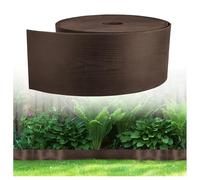 GARDENIX Bordure de pelouse Flexible Aspect Bois - en Plastique - Longueur : 10 m - Hauteur : 8 cm - Marron