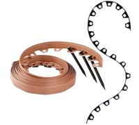 GARDENIX Bordure de pelouse Flexible en Plastique - Marron Clair - 10 m - 20 piquets d'ancrage - 4 cm de Hauteur - Bordure de pelouse résistante aux intempéries - Bordure de Parterre de Fleurs - pour