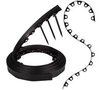 GARDENIX Bordure de pelouse Flexible en Plastique - Noir - 10 m - 20 piquets - Hauteur 4 cm - Résistant aux intempéries - Bordure de Parterre de Fleurs - pour Jardins et tondeuses Robots