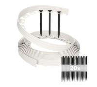 Gardenix LineBorder - Bordure de Gazon Flexible - en Plastique - 20 piquets - Longueur : 10 m - Hauteur : 4 cm - Gris Clair