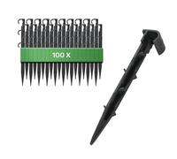 GARDENIX Lot de 100 ancrages de Fixation pour Tuyau d'arrosage - Piquet de Terre - Diamètre : 16 mm - Fourche enfichable - Stable et incassable - Longue durée de Vie - Ancrage au Sol