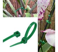 GARDENIX Lot de 100 serre-câbles pour plantes (3,6 mm x 100 mm, vert) réutilisables et réglables