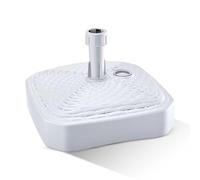 GARDENIX Pied de Parasol carré, Blanc, Aspect rotin, en Plastique, remplissable avec du Sable, de l'eau, des graviers pour Le Jardin, la Plage, la terrasse