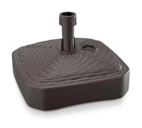 GARDENIX Pied de Parasol carré, Marron, Aspect rotin, en Plastique, remplissable avec du Sable, de l'eau, des graviers pour Le Jardin, la Plage, la terrasse
