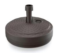 GARDENIX Pied de Parasol Rond, Marron, Aspect rotin, en Plastique, remplissable avec du Sable, de l'eau, des graviers pour Le Jardin, la Plage, la terrasse