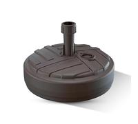 GARDENIX Pied de Parasol Rond Marron en Plastique, remplissable avec du Sable, de l'eau, du Gravier pour Le Jardin, la Plage, la terrasse