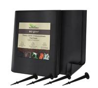 GARDENIX Toile Anti-Mauvaises Herbes 5 m² avec 100 piquets - 1 m x 5 m - Perméable à l'eau - 80 g/m² - Noir - Film Anti-UV, pour Parterre surélevé, Film de Protection Contre Les Mauvaises Herbes