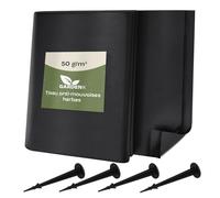 GARDENIX Toile anti-mauvaises herbes 8 m² avec 50 piquets d'ancrage - 8 m² (0,8 m x 10 m) - Perméable à l'eau - 50 g/m² - Noir - Film anti-UV - Pour parterre surélevé - Film de protection contre les