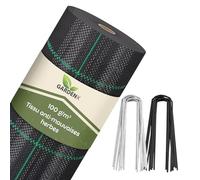 GARDENIX Toile anti-mauvaises herbes avec 50 ancres 160 m² (1,6 m x 100 m) - Perméable à l'eau 100 g/m² - Noir - Résistant aux UV - Toile anti-mauvaises herbes - Tissu de sol