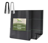 GARDENIX Toile Anti-Mauvaises Herbes avec 50 Ancres 9 m² (0,6 m x 15 m) - Perméable à l'eau 70 g/m² - Noir - Résistant aux UV - Toile Anti-Mauvaises Herbes - Tissu de Sol