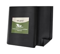 GARDENIX Toile de Jardin Contre Les Mauvaises Herbes - Perméable à l'eau - 50 g/m² - Noir - Film résistant aux UV - 1,6 x 10 m (16 m²) - Jardinière surélevée - Film de Protection Contre Les Mauvaises