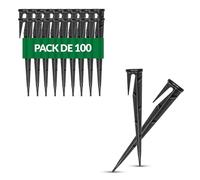 GARDENIX® WirePEG Lot de 100 Piquets de fixation pour câble périphérique pour tondeuses à gazon robotisées compatibles avec Gardena Husqvarna Worx Bosch