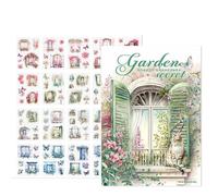 GardenJournaling Lot de 20 feuilles d'autocollants esthétiques pour scrapbooking, étiquettes de jardin vintage, 14,7 x 10,4 x 0,4 cm, autocollants décoratifs pour jardin, étui de téléphone, carnet