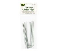 GardenKraft 26610 Pack de 10 métalliques 26610 de 15 cm pour pelouse Artificielle | Agrafes Solides | Pointes Multi-Usage | Accessoires de Jardin, Argent