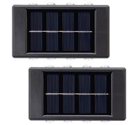 GardenKraft Lot de 2 appliques murales solaires d'extérieur / Lampes de clôture écoénergétiques / Durable et résistant aux intempéries Étanche / LED blanc chaud - 11179