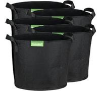 GardenMate 5X Sacs à Plantes 5L en Non tissé Blackline - Ø 20cm Hauteur 16cm - Noir