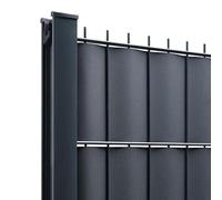 Gardenode Easy Clôture Kit Lamelles PVC Bande Brise Vue pour Panneau Double Fils - L 2m50 - H 1m23 - Gris Anthracite