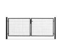 Gardenode Easy Clôture Portail grillagé Square Passage 4m ht 2m Noir