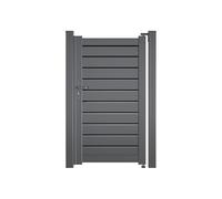 Gardenode Easy Clôture Portillon Aluminium Persienne - Largeur 1m50 - Hauteur 1m75 - Gris Anthracite - Prêt à Poser