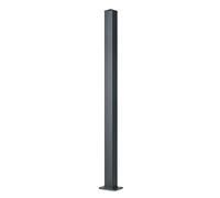 Gardenode Easy Clôture Poteau Aluminium sur Platine Universel Chapeau Inclus H1.86 m Gris
