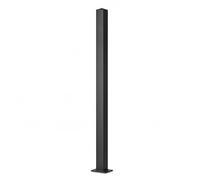 Gardenode Easy Clôture Poteau Aluminium sur Platine Universel Chapeau Inclus H1.86 m Noir