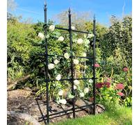 GardenSkill Treillis Plante Grimpante Exterieur | Clôture de Jardin pour Allée, Bordure, Parterre | Support pour Fleurs, Rosier, Cultures | Métal Enduit de Poudre Antirouille (Noir, 180x180cm de haut)