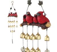 Gardenvy - Carillon à Vent avec des clochettes pour décoration extérieure de Jardin et de Maison - Oiseaux Red Birds