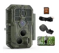 GardePro 4K Camera de Chasse avec Carte SD 32 Go, 64MP 4K Infrarouge Vision Nocturne Animaux Piege Photographique, No Glow 940nm IR LEDs Caméra de Chasse Suiveuse Exterieur Étanche, IP66