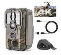 GardePro E5 2.0 Caméra de Chasse 4K, 64MP Appareil Photo de Chasse avec Déclenchement 0,1s, Vision Nocturne sans Lueur 30m, IP66 Étanche, Caméra à Détection de Mouvement pour Animaux