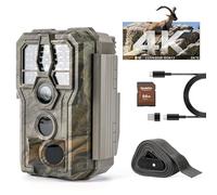 GardePro E5 2.0 Pro 4K Camera de Chasse, Carte SD de 64 Go, 64MP Caméra de Chasse, Camera Vision Nocturne Animaux Exterieur, Piege Photographique, Camera Detecteur de Mouvement