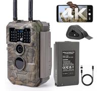 GardePro E6 2.0 Pro 4K Camera de Chasse WiFi, Batterie de 7800 mAh, Portée WiFi de 50 mètres, 64MP Caméra de Chasse Connectée Telephone, Camera Vision Nocturne Animaux Exterieur