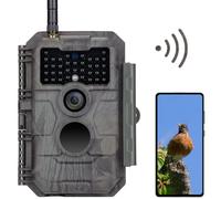 GardePro E6 Caméra de Chasse WiFi Antenne avec App 48MP 1296P H.264 Vidéo, Jusqu' 25m No Glow Infrarouge Vision Nocturne, Objectif à Grand Champ de 110° et IP66 étanche