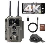 GardePro E8 2.0 4K Camera de Chasse WiFi, Carte SD 64Go, 64MP 4K H.265 | Portée WiFi de 50m, Caméra de Chasse Connectée Telephone, Camera Vision Nocturne Animaux Exterieur, IR Invisible NoGlow 940nm