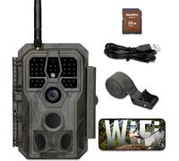 GardePro E8 Caméra de Chasse WiFi avec Carte SD de 32 Go, 64MP 1296P H.264 Vidéo, Jusqu' 30m No Glow Infrarouge Vision Nocturne, Vitesse de Dclenchement 0,1s et Angle de Dtection 120°