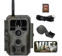 GardePro E8 Camera de Chasse WiFi avec Carte SD de 64 Go, 64MP 1296P H.264 Vidéo, Caméra de Chasse Connectée Telephone, Camera Vision Nocturne Animaux Exterieur, Camera Detecteur de Mouvement