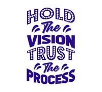 garder la vision faire confiance au processus typographie Stickers muraux en vinyle 50.4x79.5cm Embellissement mural Bleu foncé