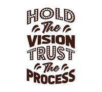 garder la vision faire confiance au processus typographie Stickers muraux en vinyle 57.6x90.9cm Multicolore Café